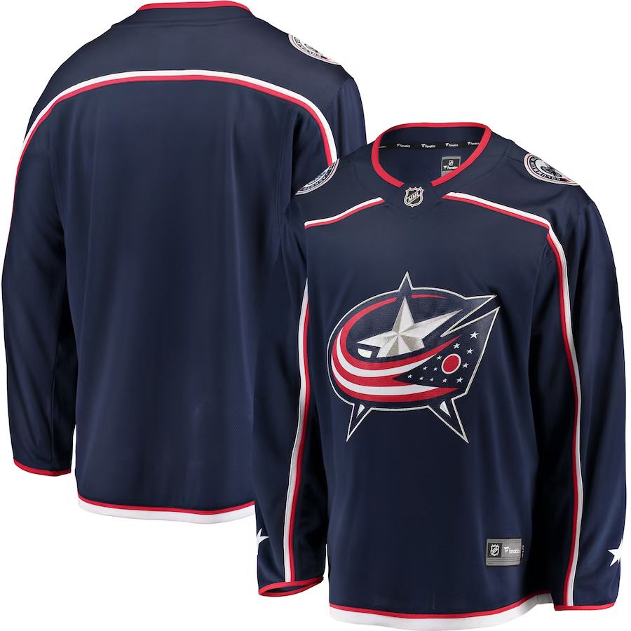 Men Columbus Blue Jackets Fanatics Branded Navy Breakaway Home NHL Jersey->customized nhl jersey->Custom Jersey